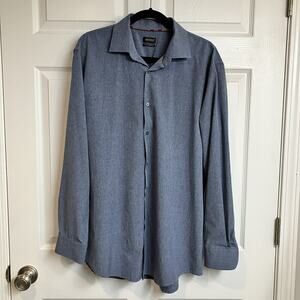 Buffalo Men’s Blue 4 Way Stretch Button Down Shirt Size L